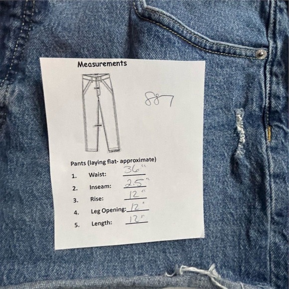 Free Assembly Women's High-Rise Distressed Denim Shorts Size 16 Blue - Picture 6 of 6